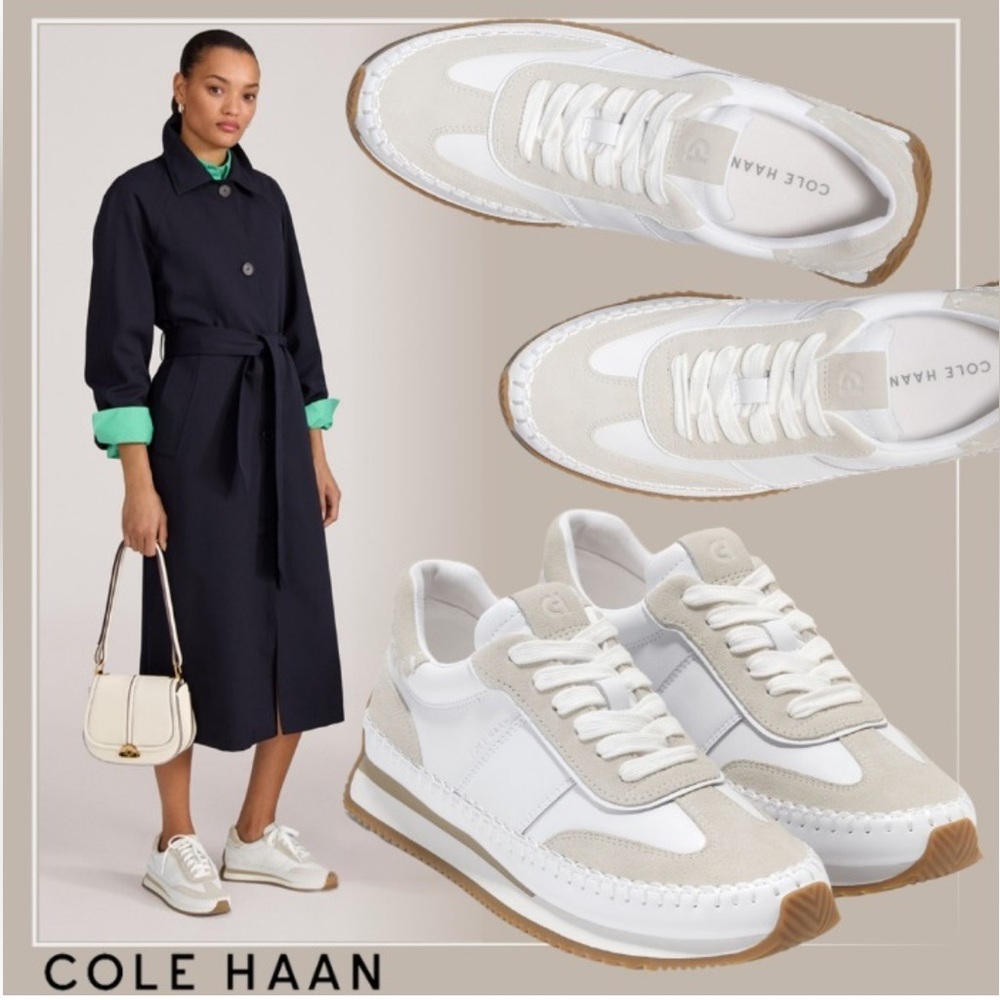Cole Haan Women's Sneakers in White and Tan